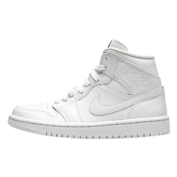 NIKE Air Jordan 1 Mid \'White Snakeskin\' Sneakers Size M10.5/W12 main image 10